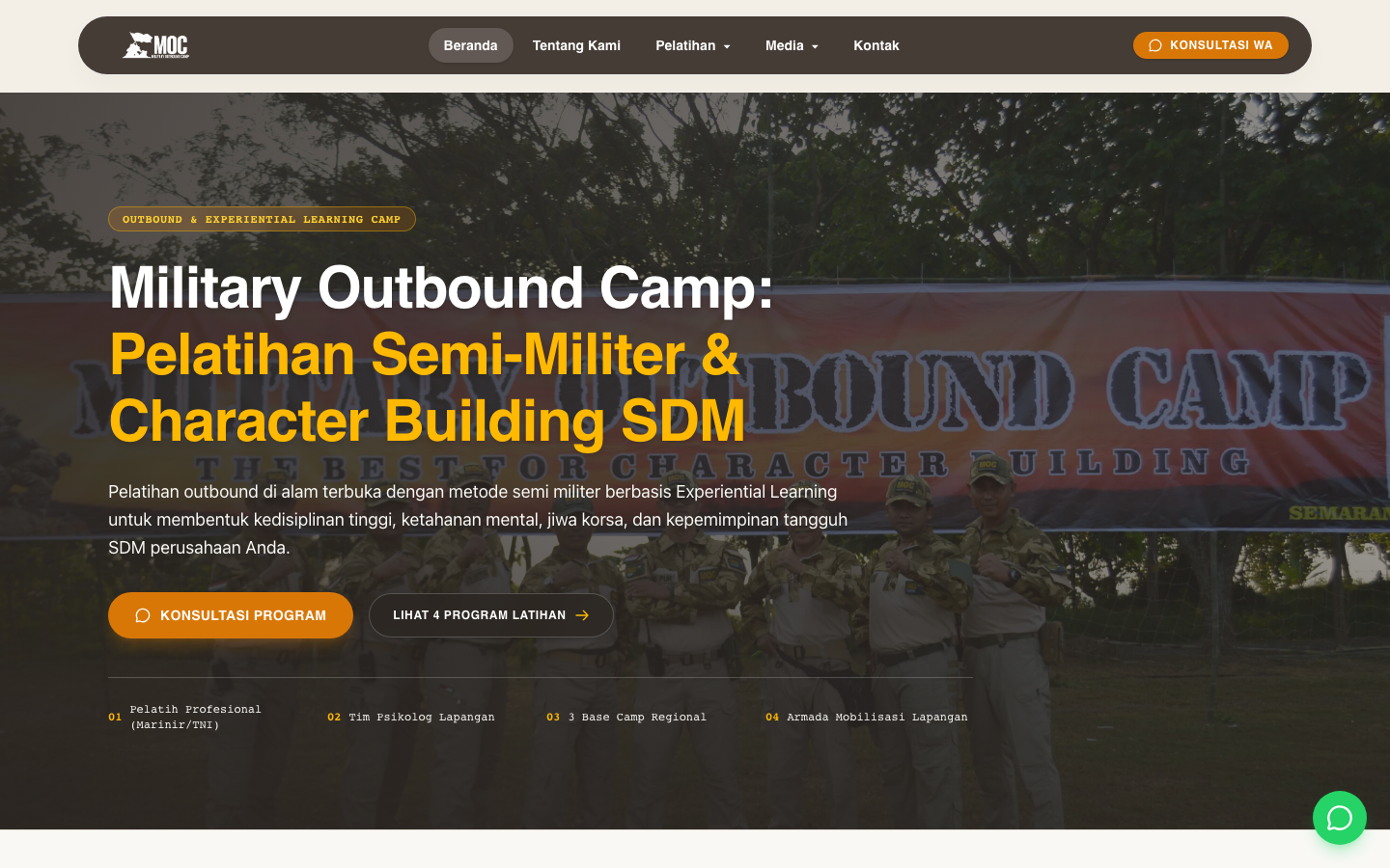 Military Outbound Camp website